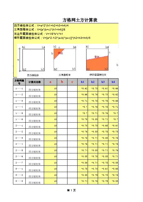 23863_方格网土方计算表
