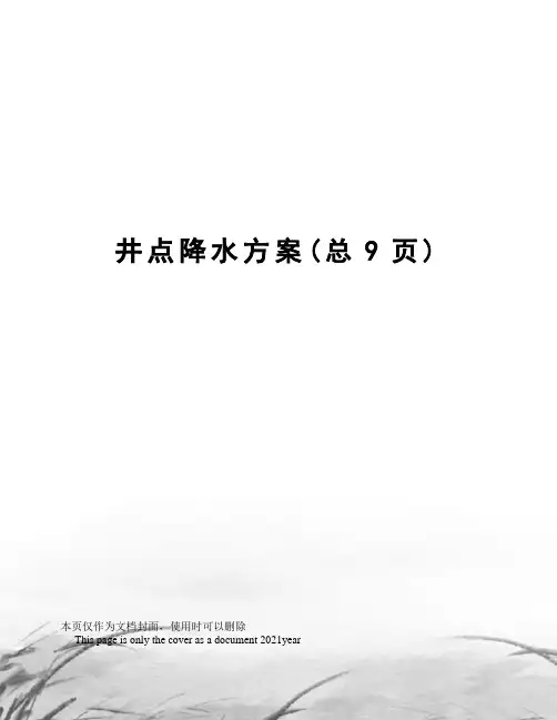 井点降水方案
