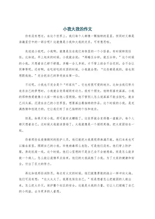 小我大我的作文