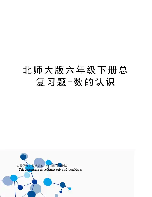 北师大版六年级下册总复习题-数的认识