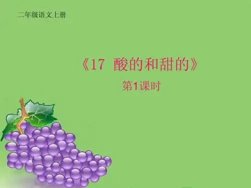 人教版二年级语文上册《17 酸的和甜的》第1课时说课ppt