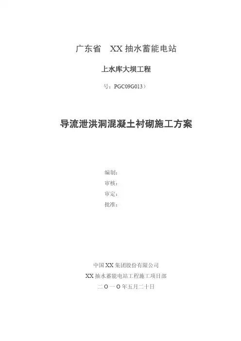 导流泄洪洞衬砌施工方案