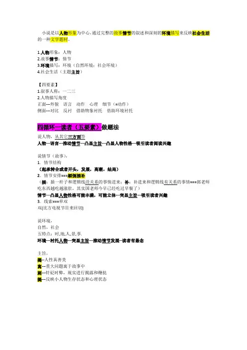 文学类文本-小说鉴赏(四循环答题)