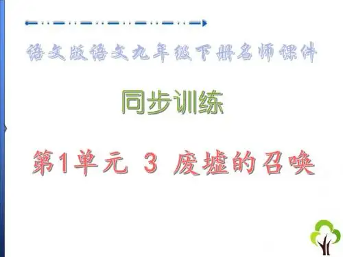 同步训练·3 废墟的召唤_语文版语文九年级下册课件