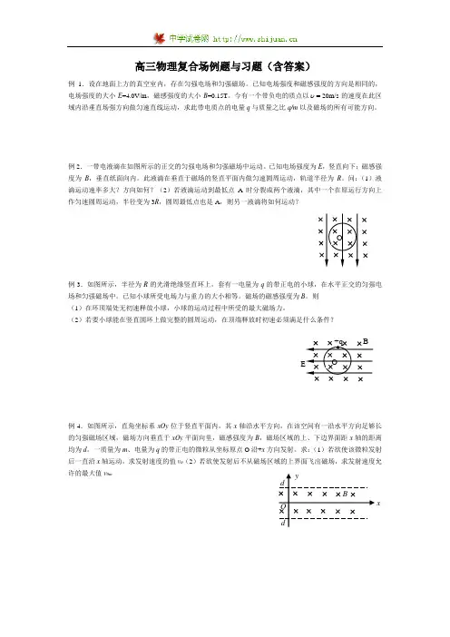 复合场例题与习题(含答案)