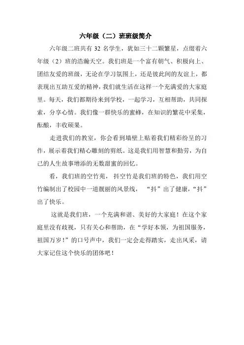 六年级二班简介