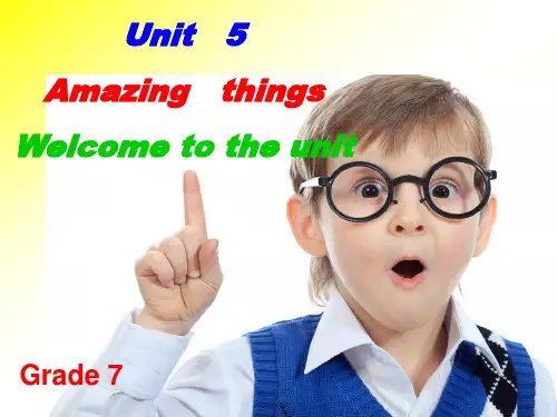 新7B unit5 amazing things welcome to the unit课件