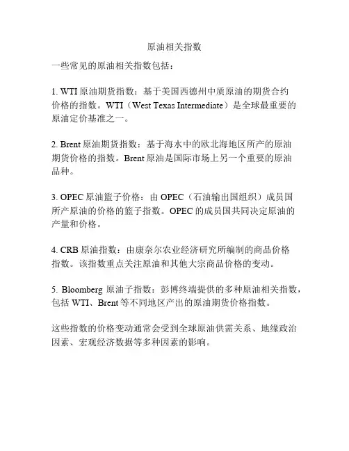 原油相关指数