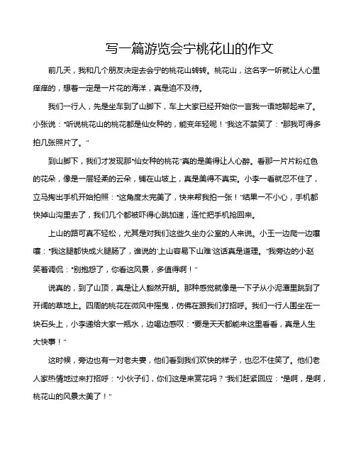写一篇游览会宁桃花山的作文