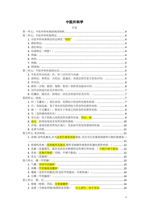 2021中医执业医师考试考点整理-中医外科学-干货