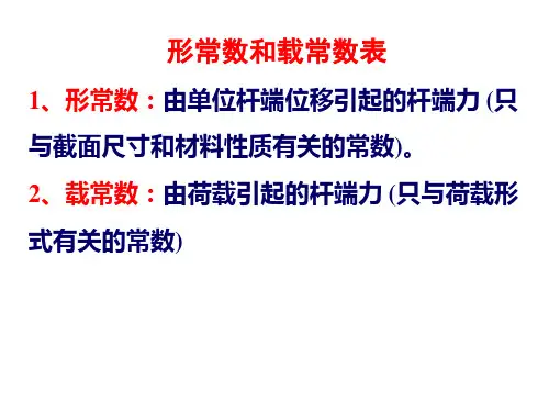 结构力学—形常数载常数2010