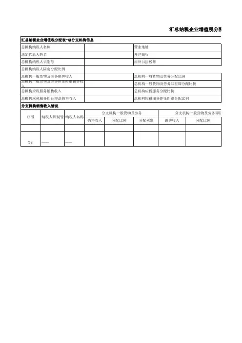 增值税一般纳税人申报表(导入模版专用版)