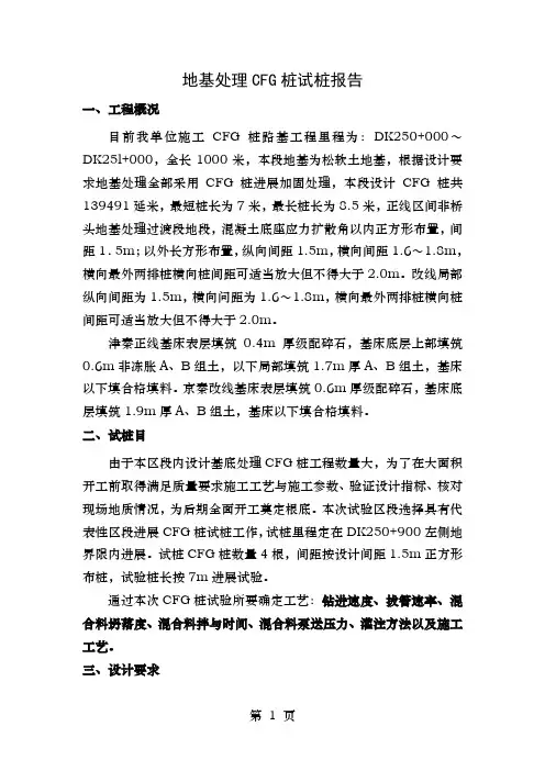 CFG桩试桩方案