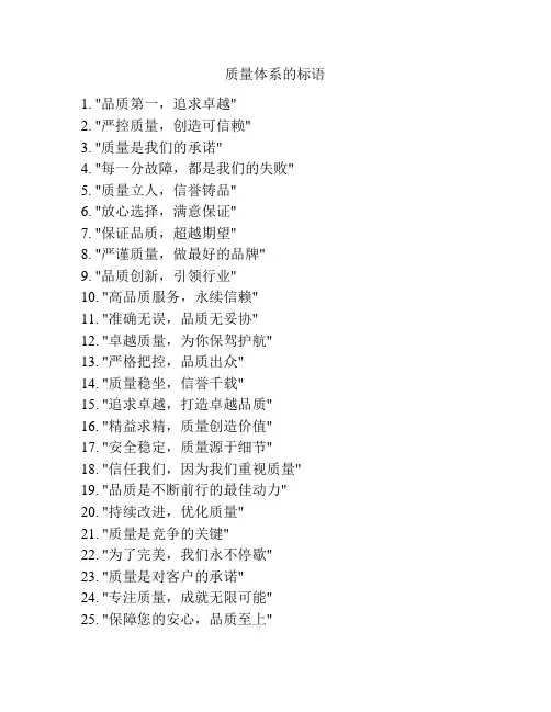 质量体系的标语
