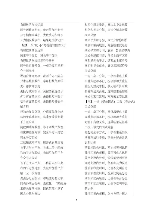 初中数学解题技巧口诀