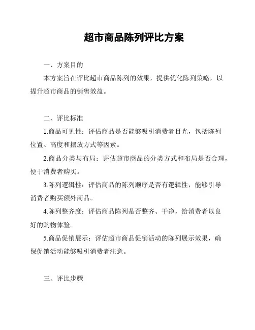 超市商品陈列评比方案