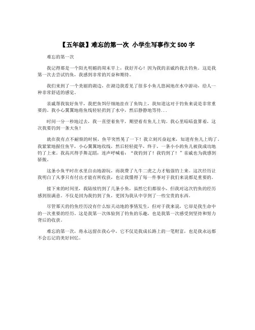 【五年级】难忘的第一次 小学生写事作文500字