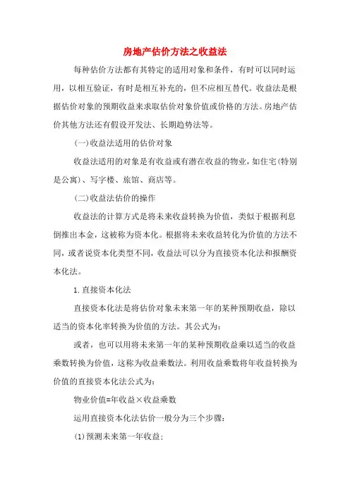 房地产估价方法之收益法