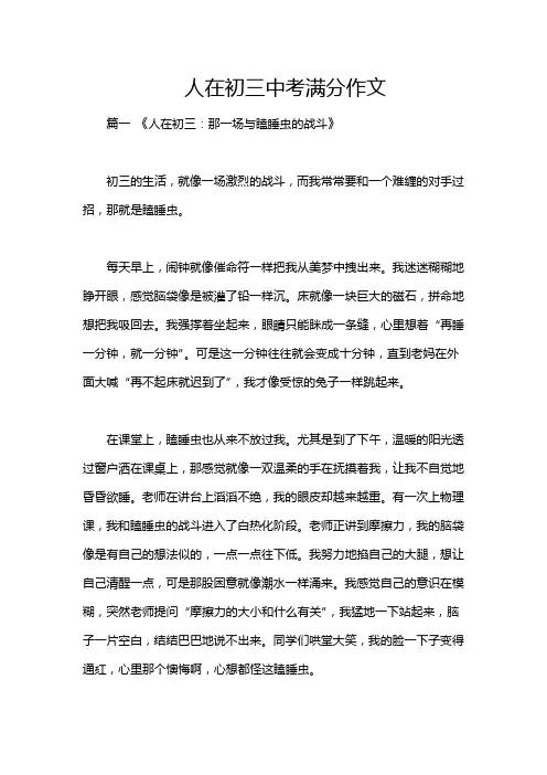 人在初三中考满分作文