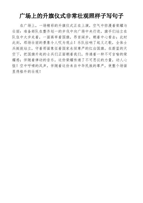 广场上的升旗仪式非常壮观照样子写句子