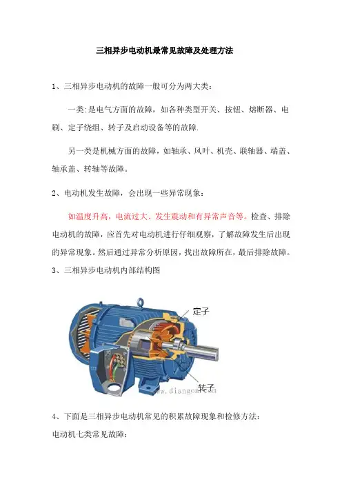 三相异步电动机最常见故障及处理方法