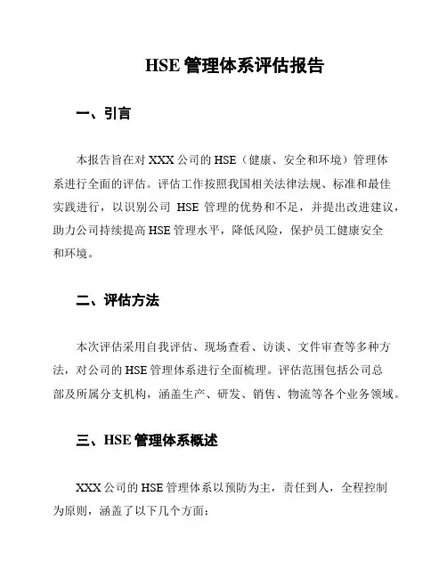 HSE管理体系评估报告