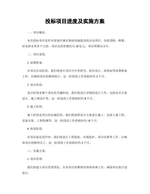 投标项目进度及实施方案