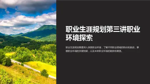 职业生涯规划第三讲职业环境探索