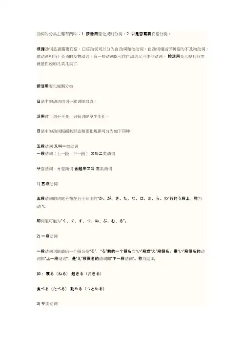 日语动词用法