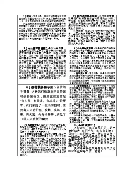 实地参观解说词(微型消防站)