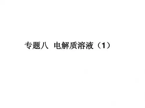 邳州市第二中学高三化学专题复习专题八电解质溶液(1)课件