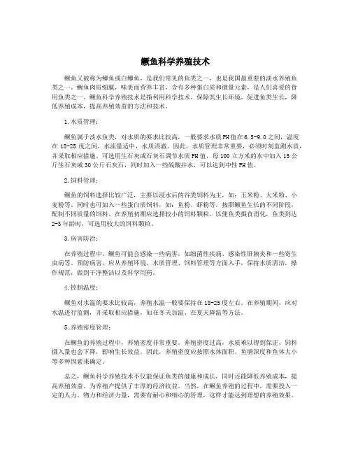鳜鱼科学养殖技术