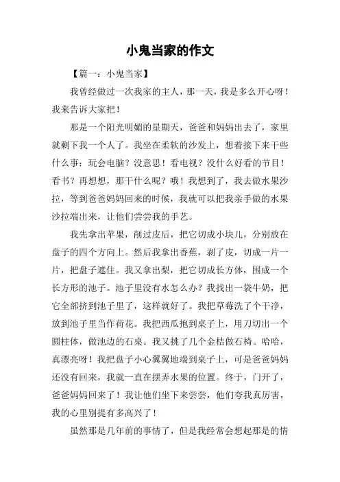 小鬼当家的作文
