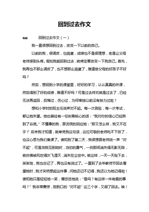 回到过去作文