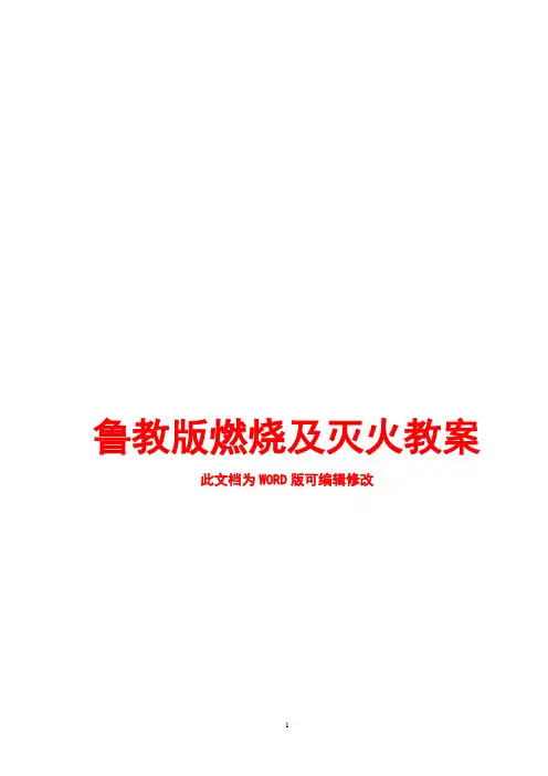 鲁教版燃烧及灭火教案