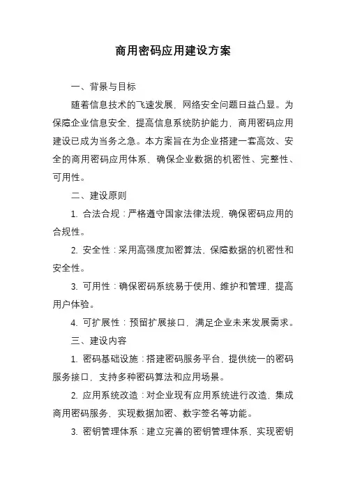 商用密码应用建设方案