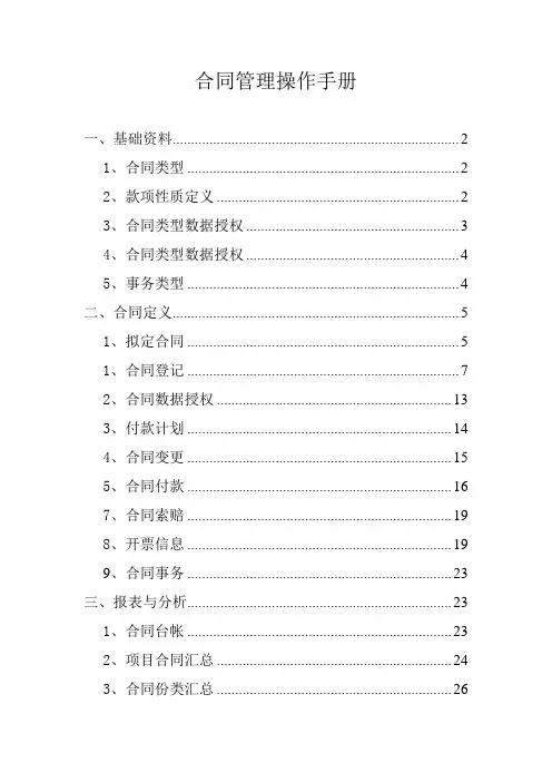 合同管理操作手册【范本模板】
