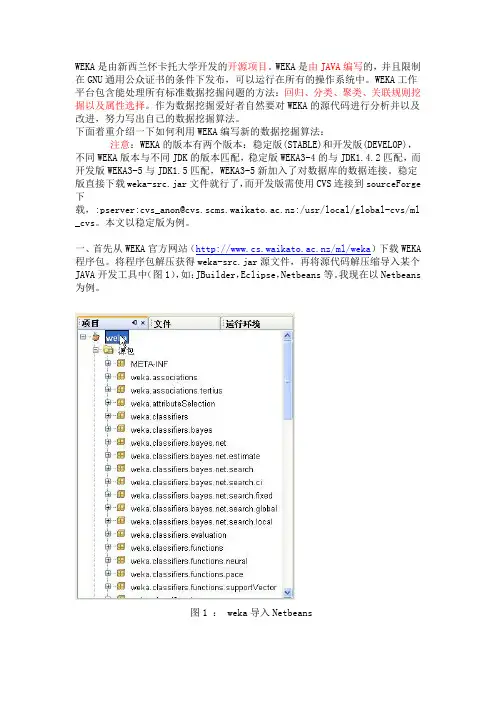 利用WEKA编写数据挖掘算法