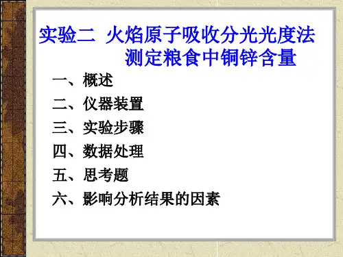 实验二火焰原子吸收分光光度法