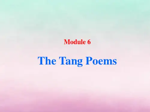 高中英语(外研版)选修八 Module 6 The Tang Poems课件 (1)