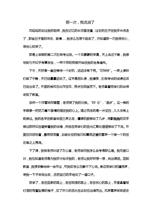 那一次,我流泪了。