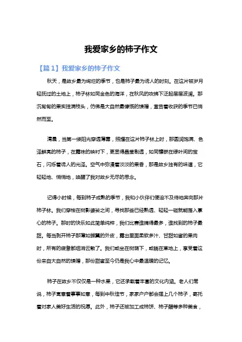 我爱家乡的柿子作文