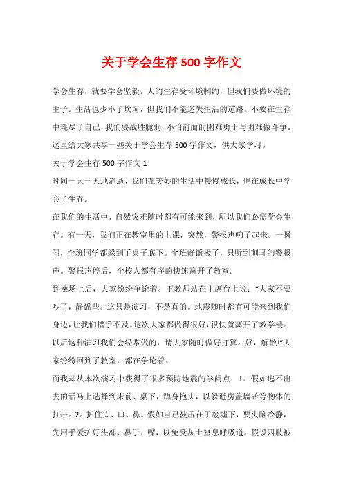 关于学会生存500字作文