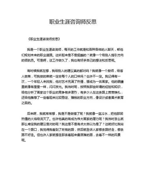 职业生涯咨询师反思