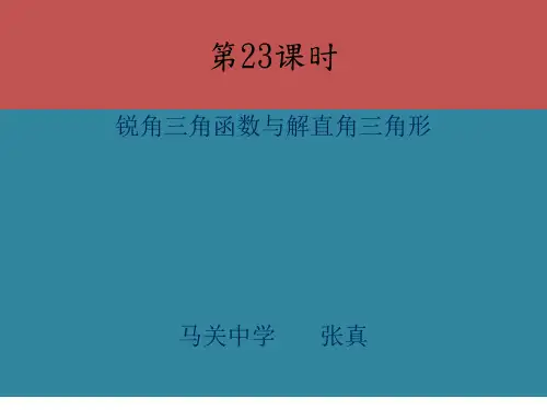 锐角三角函数与解直角三角形