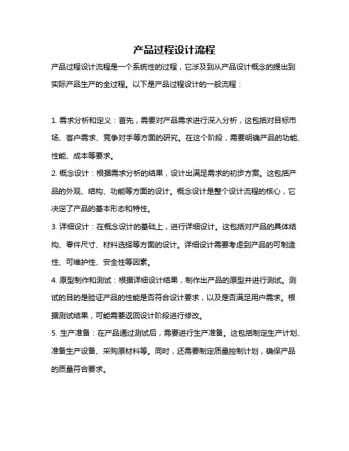 产品过程设计流程