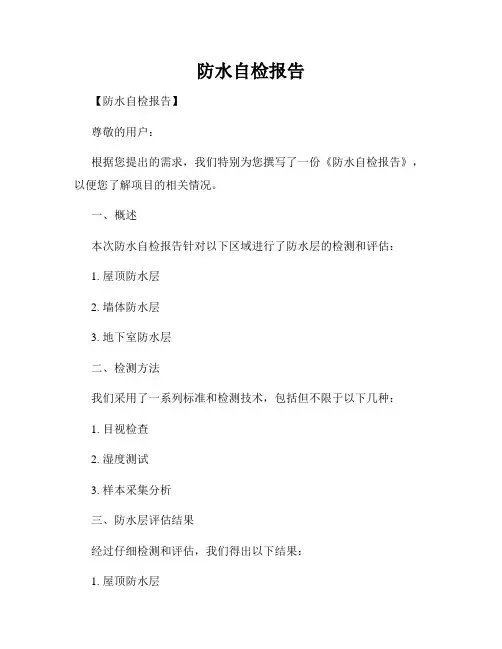 防水自检报告
