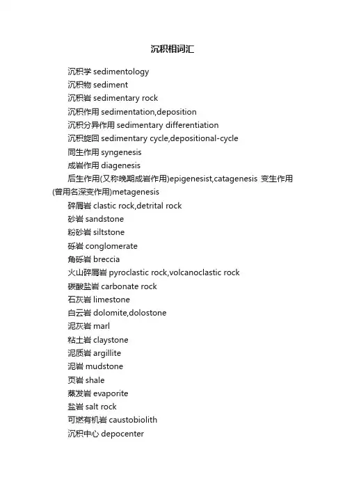 沉积相词汇