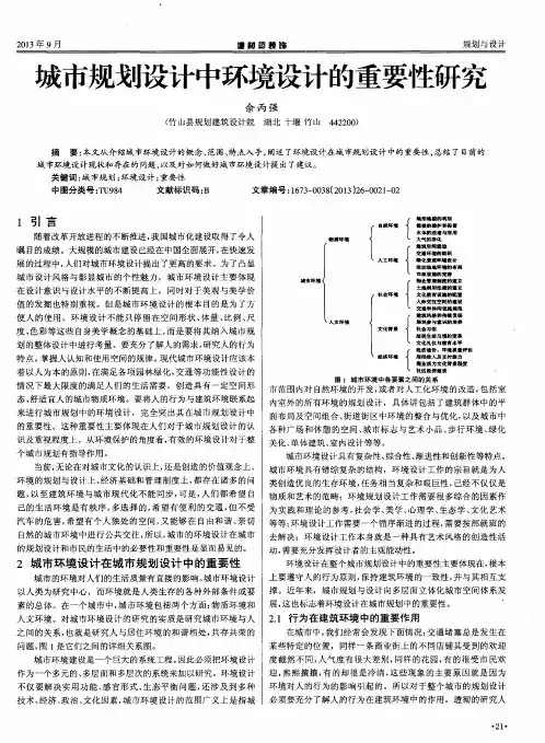 城市规划设计中环境设计的重要性研究