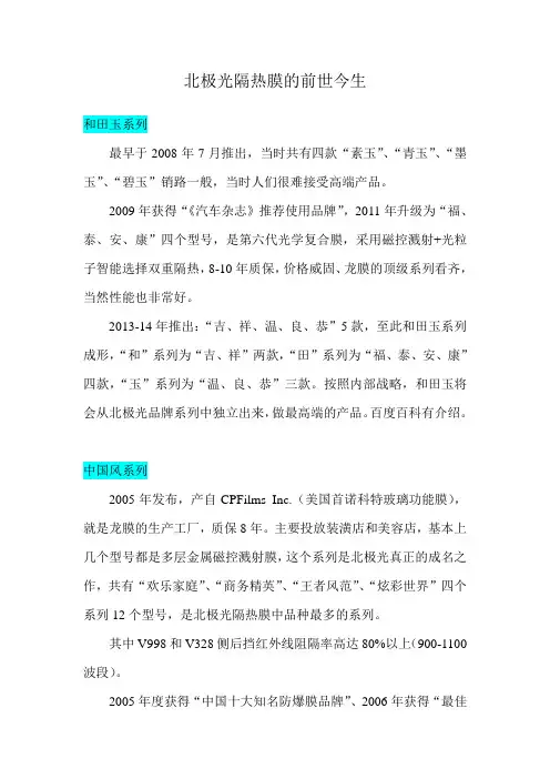 北极光隔热膜介绍